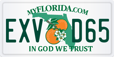 FL license plate EXVD65