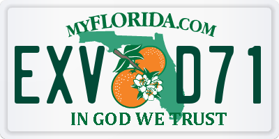FL license plate EXVD71