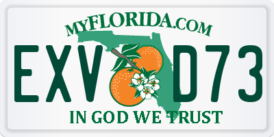 FL license plate EXVD73