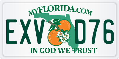 FL license plate EXVD76
