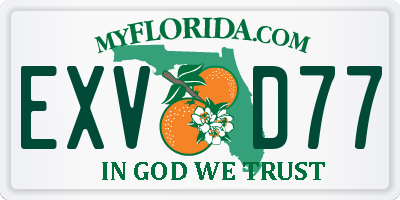 FL license plate EXVD77