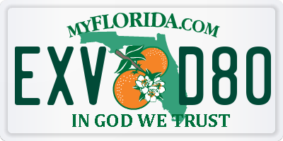 FL license plate EXVD80