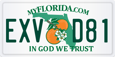 FL license plate EXVD81