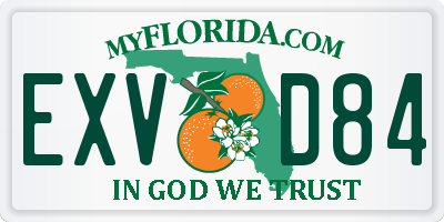FL license plate EXVD84