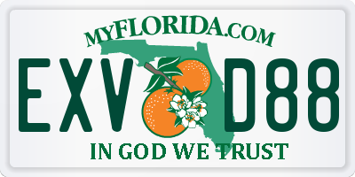 FL license plate EXVD88