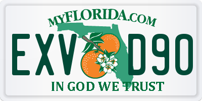 FL license plate EXVD90