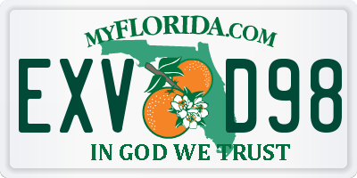 FL license plate EXVD98