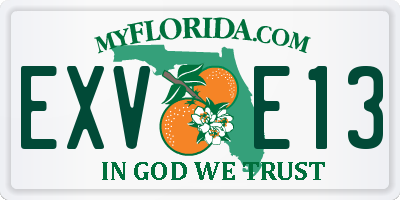 FL license plate EXVE13