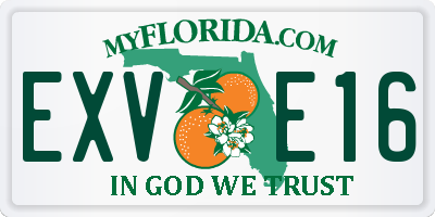 FL license plate EXVE16