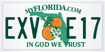 FL license plate EXVE17