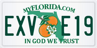 FL license plate EXVE19