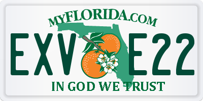 FL license plate EXVE22