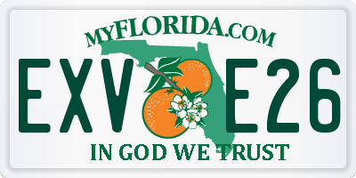 FL license plate EXVE26