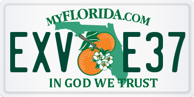 FL license plate EXVE37