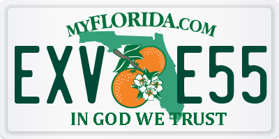 FL license plate EXVE55