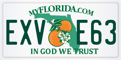 FL license plate EXVE63