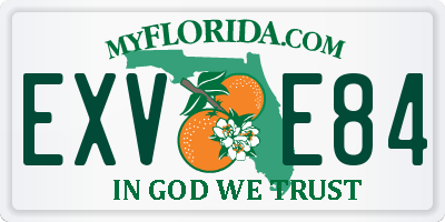 FL license plate EXVE84