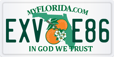 FL license plate EXVE86