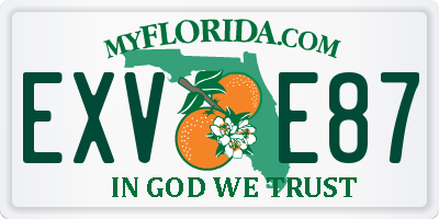 FL license plate EXVE87