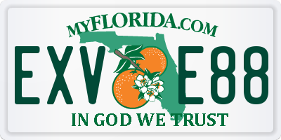FL license plate EXVE88