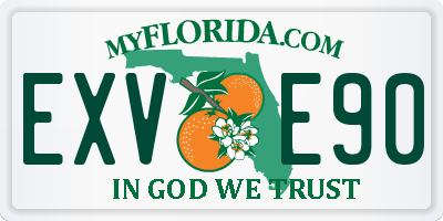 FL license plate EXVE90