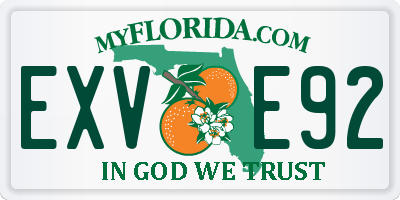 FL license plate EXVE92