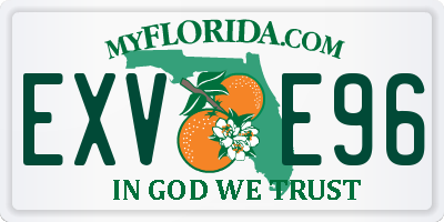 FL license plate EXVE96