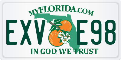 FL license plate EXVE98