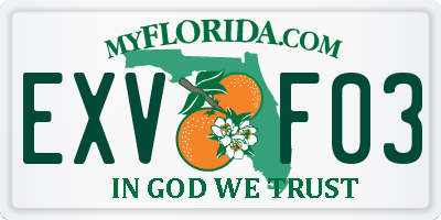 FL license plate EXVF03