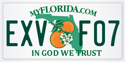 FL license plate EXVF07