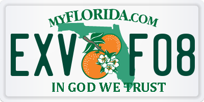 FL license plate EXVF08