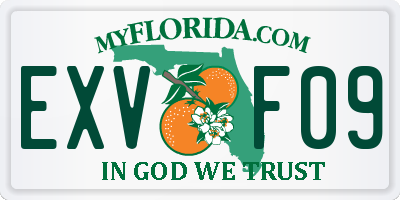 FL license plate EXVF09