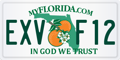 FL license plate EXVF12