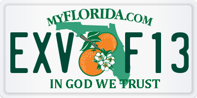 FL license plate EXVF13