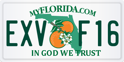 FL license plate EXVF16