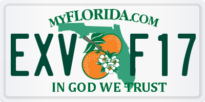 FL license plate EXVF17
