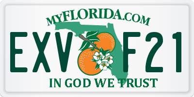 FL license plate EXVF21