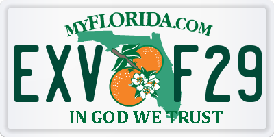 FL license plate EXVF29