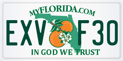 FL license plate EXVF30