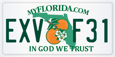 FL license plate EXVF31