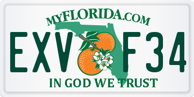 FL license plate EXVF34