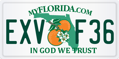 FL license plate EXVF36