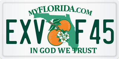 FL license plate EXVF45