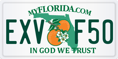 FL license plate EXVF50