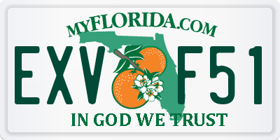 FL license plate EXVF51