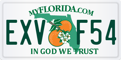 FL license plate EXVF54