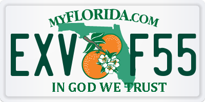 FL license plate EXVF55