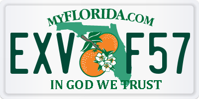 FL license plate EXVF57