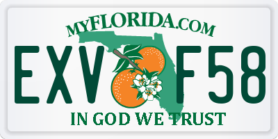 FL license plate EXVF58