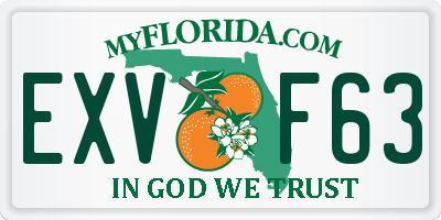 FL license plate EXVF63